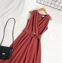 Belted Swing Midi Dress