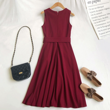 Belted Swing Midi Dress