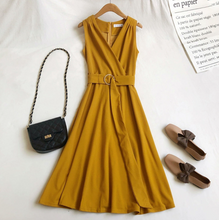 Belted Swing Midi Dress