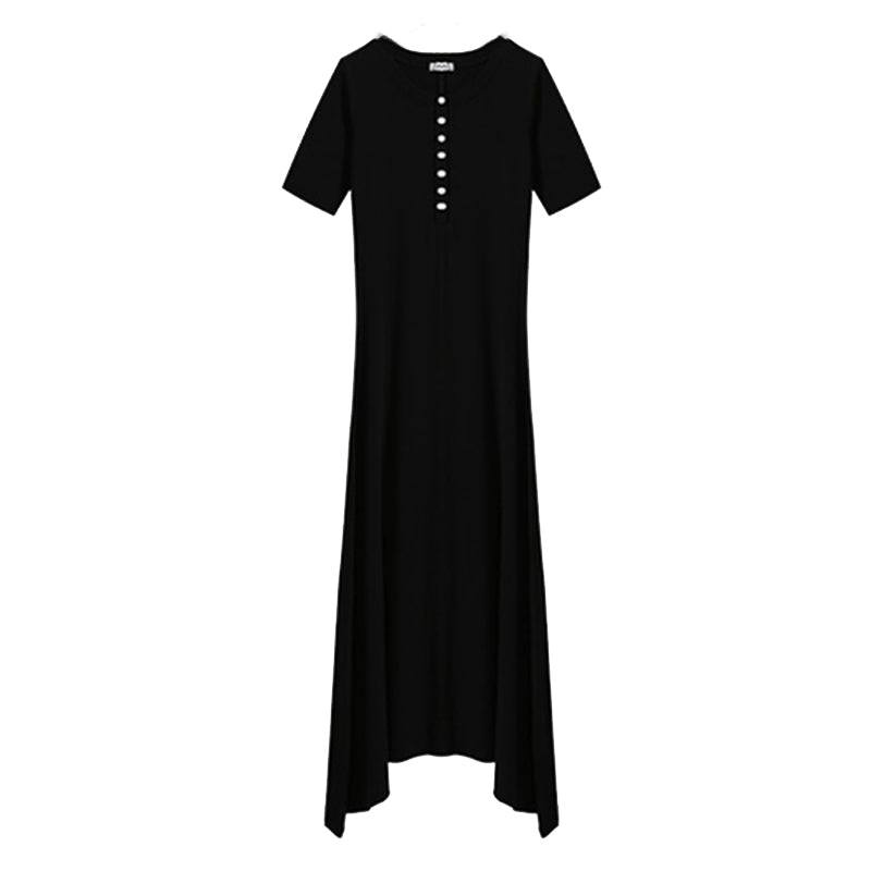 Buttoned Basic Maxi Dress