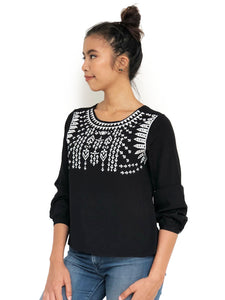 Embroidered U-Back Top