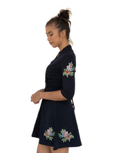 Embroidered Waist-Tie Dress