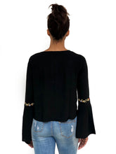 Embroidered Bell Sleeved Top