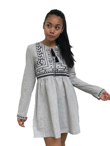 Embroidered Tassels Babydoll Dress