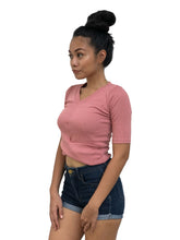 Cross-Front Cropped Tee