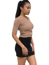 Cross-Front Cropped Tee