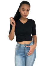 Cross-Front Cropped Tee