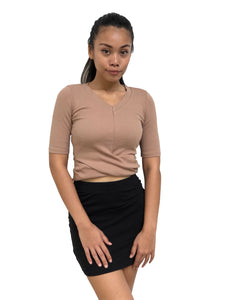 Cross-Front Cropped Tee