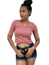 Cross-Front Cropped Tee